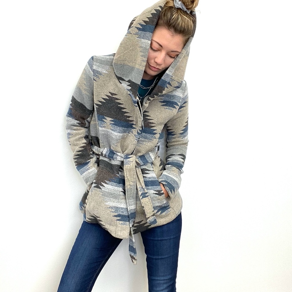 Mossimo | Aztec Wester Boho Coat Hooded